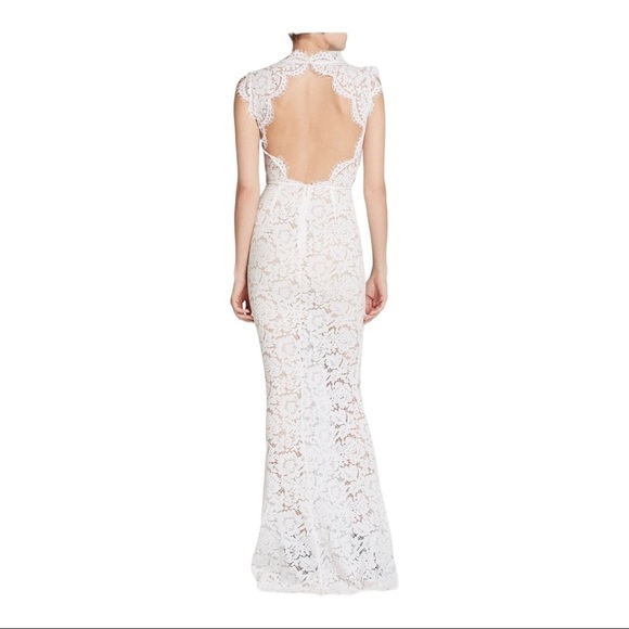 NWT RACHEL ZOE Estelle White Lace Cutout Open Back Maxi Gown Size US 6 - Picture 9 of 9